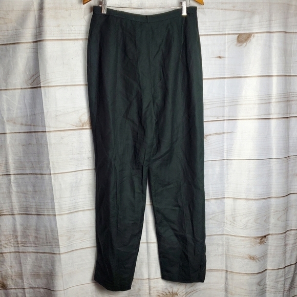 Kasper & Company Black Fully Lined Linen Blend High Rise Dress Pants Size 12 - Picture 6 of 11